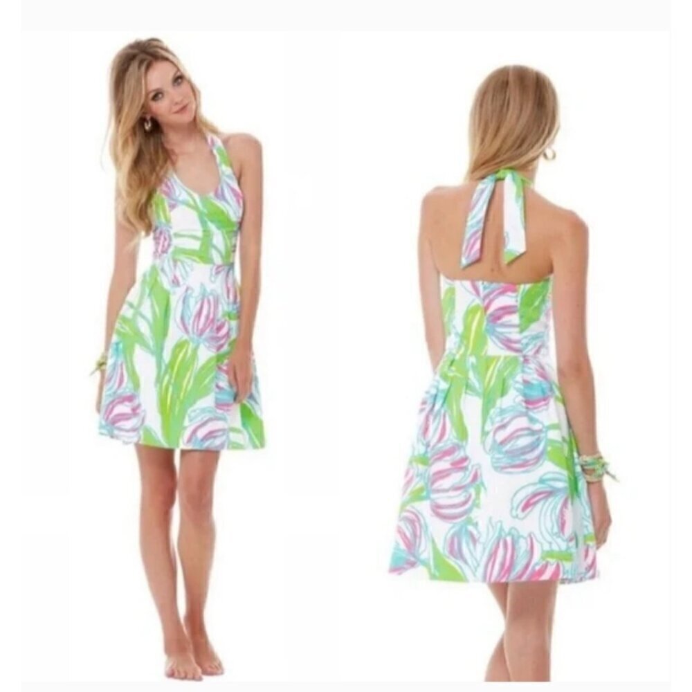 Lilly Pulitzer Ring the Belt Boy Ross mini Dress Size 6 floral print Open Back - Picture 9 of 12